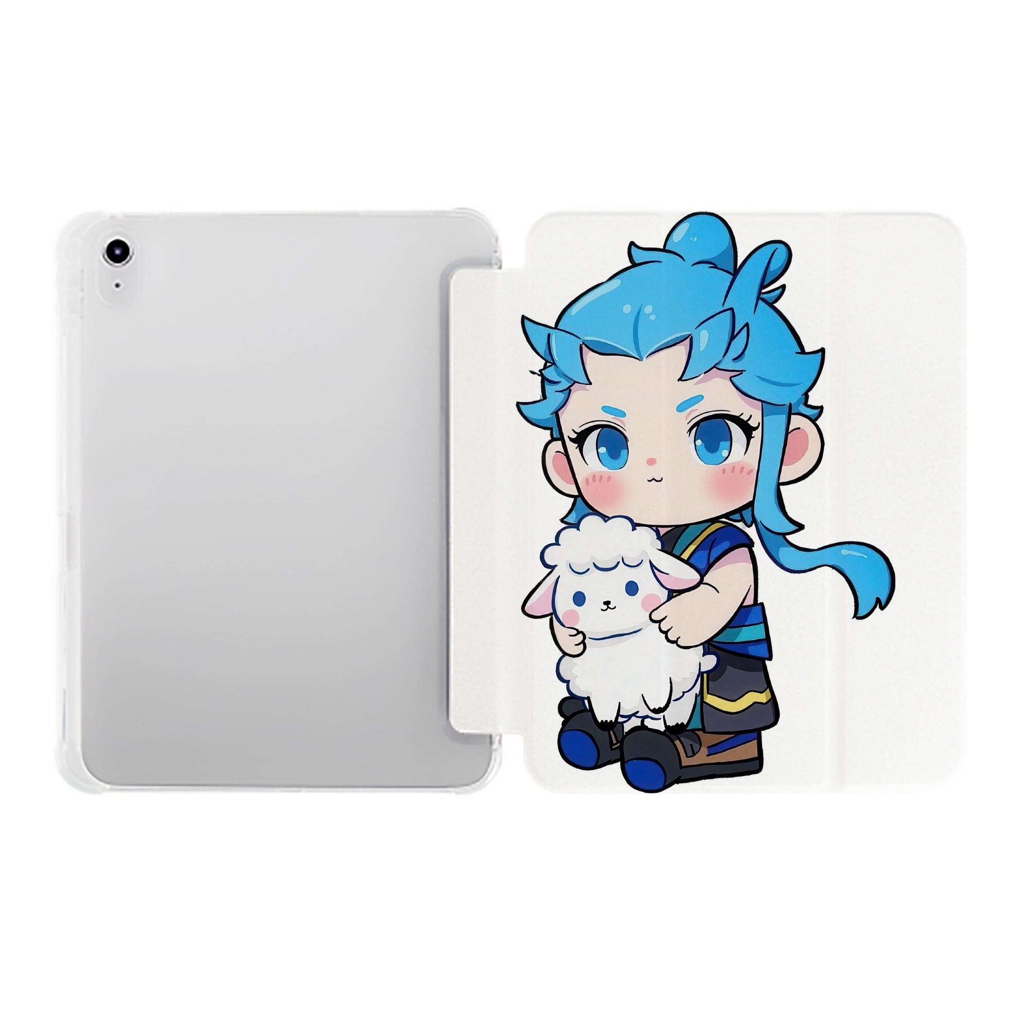 （画像用） Ne Zha 2 ナタ 魔童の大暴れ IPad ケース ペン収納付き 三つ折りスタンド PUレザー×シリコン 対応機種9.5/10.5/10.9インチ